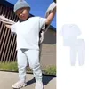 Kleinkind Mädchen Jungen Sommer Kleidung Kinder Solide Kurzarm Sweatshirt Top Hosen Pullover Trainingsanzug Anzüge 2Pcs Kinder Outfit Set