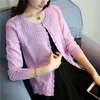 2019 Novo Longsleeeved Knitt Cardigan Jaqueta de xale curto Summer Armous Conditioned Sweater Spring and Autumn com suéter fino T200815