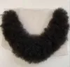 4mm Afro Beard Full Lace Unit 100 Sostituzione dei capelli umani vergini indiani 4mm Afrokinky Curl Baffi maschili per uomini neri Consegna rapida espressa