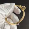 Nagel Bangel Frauen Männer Voll Diamant 18K Gold plattiert Luxusarmband Schmuck für Liebhaber Geschenk Größe 17 und 19