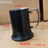 16oz 304 Çift Duvar Paslanmaz Çelik Tankard, S/S Bira Kupası, Gıda Derecesi, Kişiselleştirilmiş Logo Ücretsiz Graved