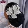 Festive Silver Leaf Tiara Diamond Baroque Bridal Headwear Crown Rhinestone with Wedding Jewelry Hair Accessories Bridal Crowns Headpieces