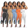 2022 frauen Zwei Stück Hosen Sets Sexy Sportswear Designer Mode Linie Top Leggings Anzug Sommer Ärmel Passenden Set