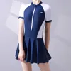 Женские купальные костюмы 2022 One Piece Women Sports Color Block Packwork Packware Beachwear Barge Comple