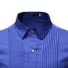 Royal Blue Wedding Tuxedo Camisa Homens Marca Moda Moda Slim Fit Manga Longa Mens Vestido Camisas Negócios Casual Chemise Home 220322