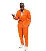 Plus Size Tuxedos Orange Red Men Suits Set Slim Fit 2 Pieces Peaked Lapel Outfits Wedding Tuxedo Pants