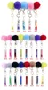 Cute Debit Credit Card Grabber Key Rings for Women Long Nails ATM Bank Cards Puller with Pom Pom Keychain Wholesale Price