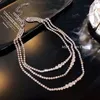 Mode Glänzende Volle Strass Choker Halsketten Für Frauen Geometrische Einfache Luxus Kristall Halsketten Erklärung Schmuck