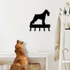 Miniature Schnauzer (naturliga öron) - Key Rack Dog Leash Hanger Metal Wall Art