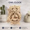 Robotime ROKR 161st Creative DIY 3D Owl Clock trämodell Byggnadsblock Kits Assembly Toy Gift for Children Adult LK503 220715