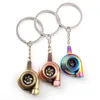 Interior Decorations Mini Turbo Turbocharger Keychain Spinning Turbine Key Ring Zinc Alloy Metal Keyring Car Styling Accessories