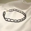Pendant Necklaces Fashion Black Necklace Women Korean Simple Crystal Beaded Choker Long Temperament JewelryPendant
