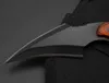 Fury7 "Ax Claw Krambit Couteau 440C Lame Manche En Bois Auto-Défense Poche Tactique Couteaux À Lame Fixe Chasse EDC Outil De Survie Couteaux a1337