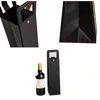 Pu läder vin eller champagne present wrap tote rese väska singel vin flaskbärare fodral arrangör vinflaskor gåvor väskor 0526