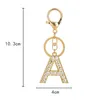 Keychains A-Z Initial Keyrings For Women Men Crystal Couple Alphabet Cute Key Rings Chains Bag Charm Gift Accessories Emel22