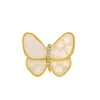 Fashion Crystal Shell Butterfly Brooch Pin For Women High Quality Personality Wedding Tree Suit Lapel Pin Gift