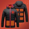 Hiver USB Chauffage Parkas À Capuche Hommes 11 Zones Vestes Chauffantes Unisexe Chaud Coton Rembourré Manteaux