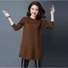 2022 nouveau coréen femmes automne Long à manches longues pull femme hiver ample bas chemise col rond pull chandails dame