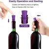 Snabbleveransstångverktyg Återanvändbara silikonvinstoppare glittrande dryckesflaskor med grepptopp för att hålla vinet färska professionella Fizz Saver Toppers