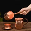 Feic Pure Copper Handmade Coffee Tea Set Turkse Griekse Arabische koffiepot met houten handvat koffiezetapparaat Ibrik voor Barista T200111