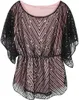 Tops Tees Damen Bohemian Retro Krawatte bedruckt Ethno-Stil Sommer gerades Schalkleid mit Taschen