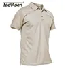 Tacvasen Verão Respirável Polo Camisetas T-shirt de Manga Curta Masculina T-shirt Quick Seco Exército Equipe Time Trabalho T-shirt Tops Caminhadas Roupas 220402