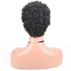 Afro Curly Synthetic für Frauen, kurzer Pixie-Schnitt mit dünnen schwarzbraunen blonden Haarperücken