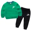 Çocuk Giyim Toddler Marka Setleri 2023 Sonbahar Spor Takım Moda Erkek Kız Kızlar Kapşonlu Sweatshirts Pantolon Kıyafet Takım Kids Trailsuit 2 PCS/SET