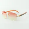 Классические дизайнерские солнцезащитные очки 3524025 Оранжевые деревянные храмовые очки размер 18135 мм1371976