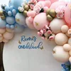 108pcs Macaron Rose Bleu Orange Ballons Garland Arch Kit 3D Or Creux Papillon Pour Anniversaire Genre Révéler La Décoration De Fête 220321