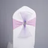 Bowknot High Elastic Chair Covers Hotel Banquet Chair Back Flower Decor Cover Chairs Decoration Straps Wedding Supplies BH6807 WLY