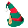 Christmas Elf Hat with Ear for Adults New Year Cartoon Red Green Striped Festival Party Costume Accessory