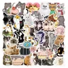 50pcs cat pet cute animal Waterproof PVC Stickers Pack For Fridge Car Suitcase Laptop Notebook Cup Phone Desk Bicycle Skateboard Case.