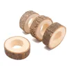 Creative Wood Serve Ring Wedding Table Decoration Rings Hotel Rustic Retro Bark Wood Pile Crafts Ornament LK205