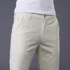 7 цветов мужские классические твердые цвета летние тонкие повседневные брюки бизнес -мода растягивание хлопок тонкие брюки мужчина 220707
