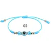 Pulseira Evil Blue Eye colorida feita à mão com contas de cristal trançada pulseira para mulheres, meninas, joias de amizade por atacado