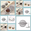 Colanders Strainers 100PCSティーウェアステンレススチールメッシュティーボール注入器ストレーナー球体ロッキングスパイスティーフィルターろ過HER4382614