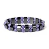 Beaded Strands No Magnetic Slimming Hematite Bracelets Men Double Nature Stone Health Care Women Energy Weight Loss Jewelry Lars22
