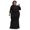Plus Size Dresses Women's Dress Fall Clothing Casual Solid Color Long Sleeve Stretch Loose Elegant Maxi 2022 Wholesale Direct SalePlus