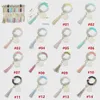 Fashion Wood Chip Silicone Bead Bracelet Keychain Party Favor Pendant 14 Colors Women Key Ring Wrist Strap Tassels Handchain Keys Ring B6