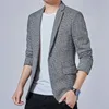 Mode Mannen Kleding Hoge Kwaliteit Pak Mannelijke Slim Fit Plaid Leisure Blazers Man Plaid Jassen Stalknecht Feestjurk 220527