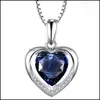 Colares pendentes serventes de coração de coração azul chique chique chique eterno colar beaf belo jóias acessórios femininos dro dhseller2010 dhyo2