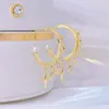 Hoop & Huggie 14k Real Gold Temperament Shine Star Women Earring Inlaid Pearl Zircon Stud Earrings Wedding Engagement Accessories PendantHoo