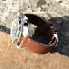 Bantları İzle Orijinal Deri Kahverengi Kahve Hızlı Boş Bırak Buzak Hakkında El Yapımı Vintage Strap 20mm 22mm HELE22