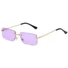 Frameless Sunglasses Female Square Small Frame Ocean Sheet Spring Leg Sunglasses Ins Trend Street Shooting Accessories CX220325