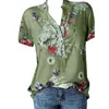 여자 블라우스 셔츠 여름 레이디 인쇄 v- 넥 짧은 슬리브 블라우스 셔츠 탑 여자 탑과 베스트 emme blusa feminina clothingwo