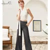 AEL Sexy Halter Top Donna Bustier Crop Elegante Lady Cravatta in vita Gilet Bianco / Nero Estate Slim Camicetta Donna 220325