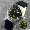 Zegarek tandorio 38 mm ar Sapphire Glass NH35 PT5000 Automatyczny ruch męski zegarek szczotkowany 200 m Waterproof Waffle Guma Guma