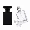 Parfumfles bottelen 30 ml 50 ml draagbare reizen high-end geperste spuitfles zwarte transparant glas lege flessen