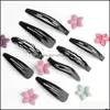 Pinces à cheveux Barrettes Bijoux Noir Échantillon 12Pcs / Set Épingles À Cheveux En Métal Bb Bandeaux Pour Filles Femmes Hairgrips Styling Accessoires H0916 Drop